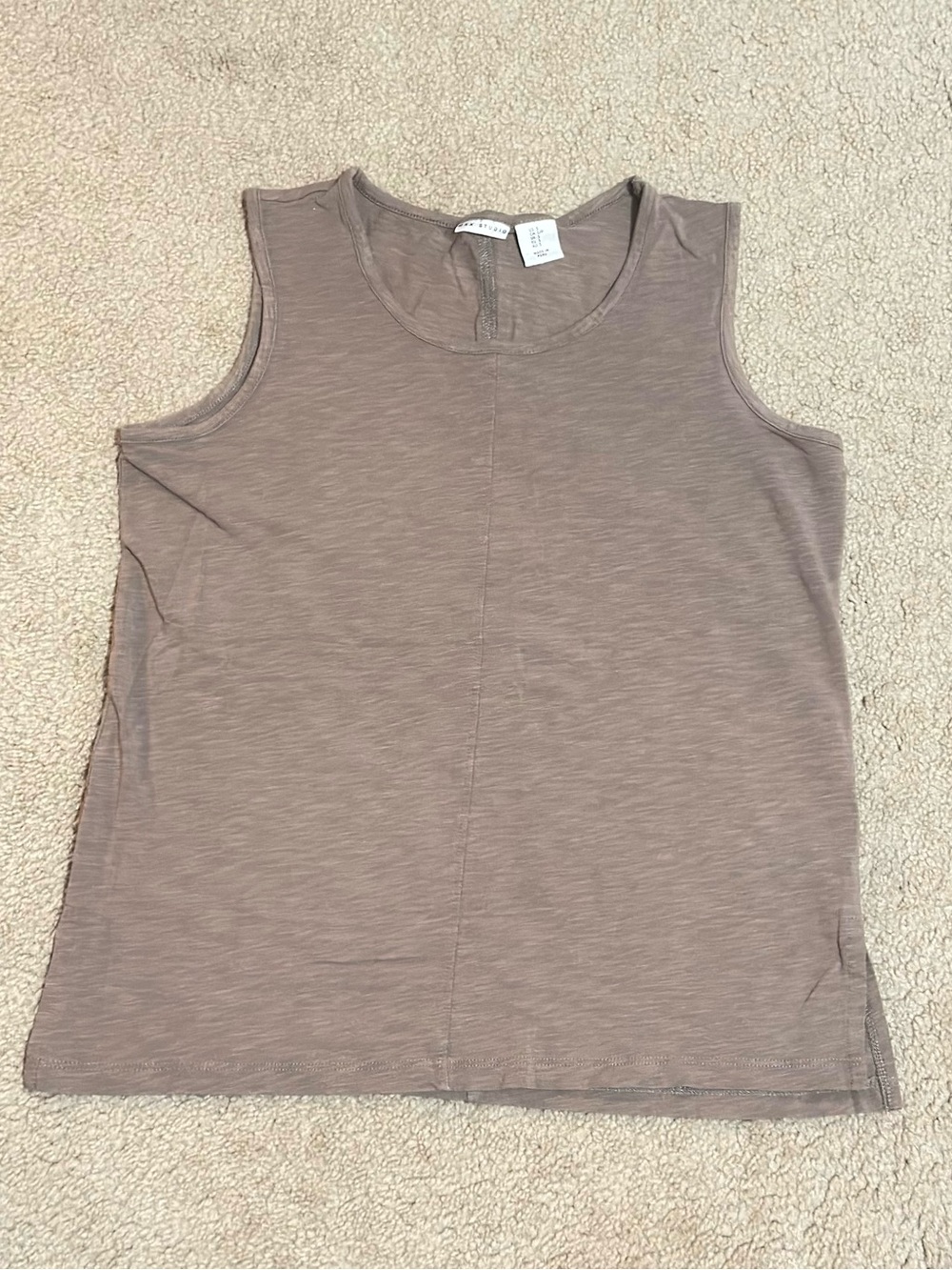 Max Studio Light Brown Taupe Sleeveless Lightweight Muscle Tank Top SIZE S